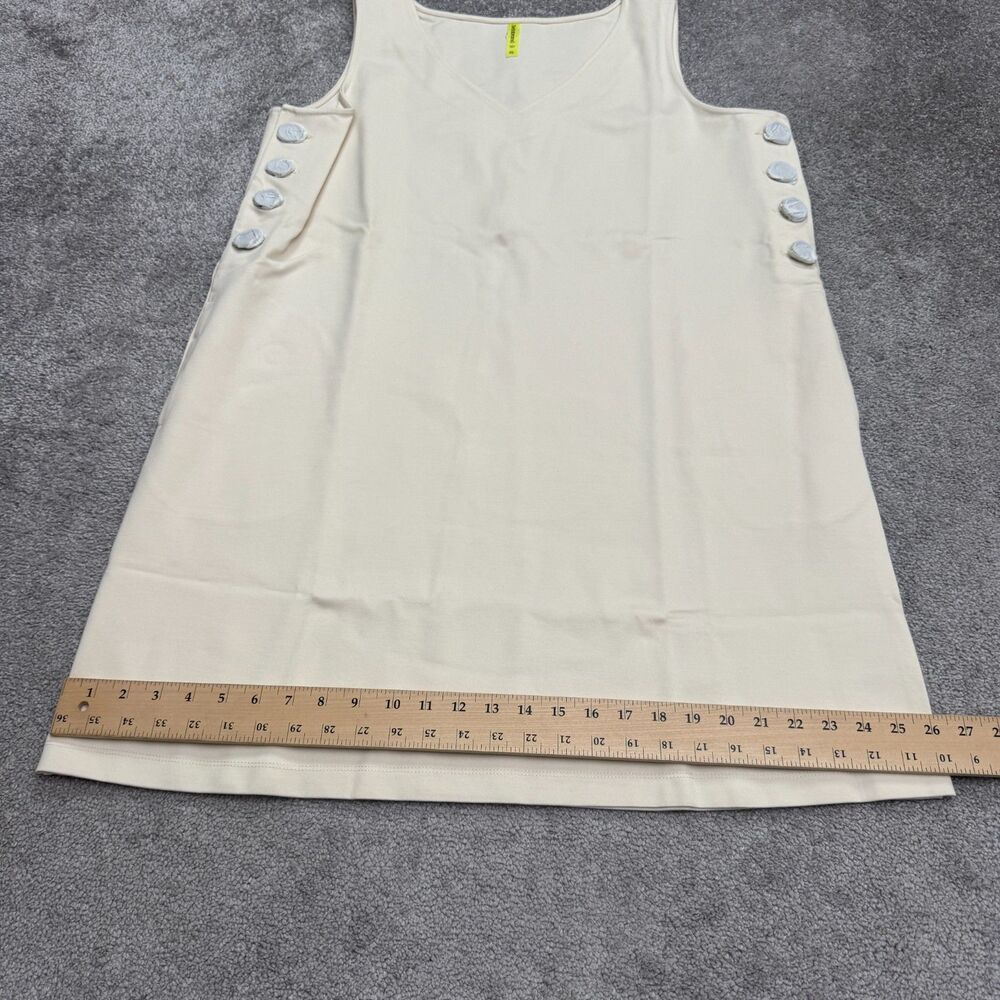 Betabrand Admiral Button Shift Dress Womens XL Ivory Sleeveless Pockets NWT - Picture 13 of 16